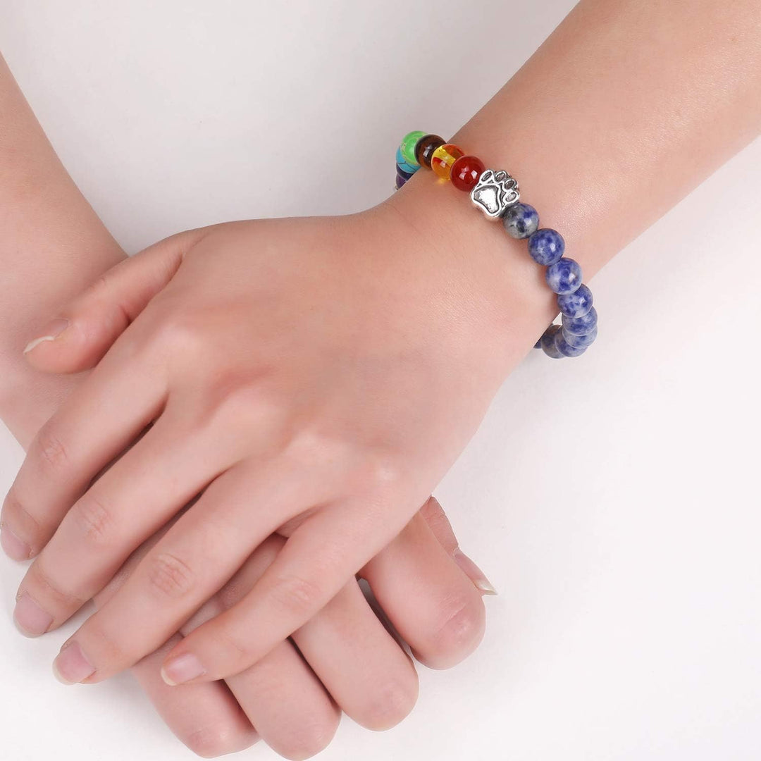 Bransoletka pamiątkowa Rainbow Bridge z 7 koralikami czakr