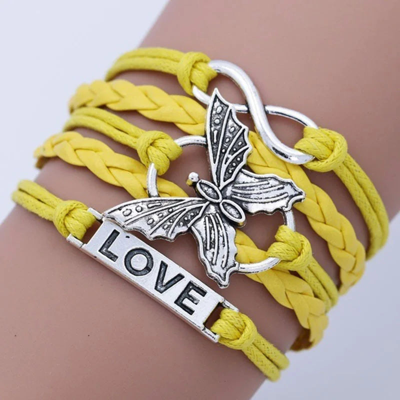 Bransoletka vintage Love z motylem
