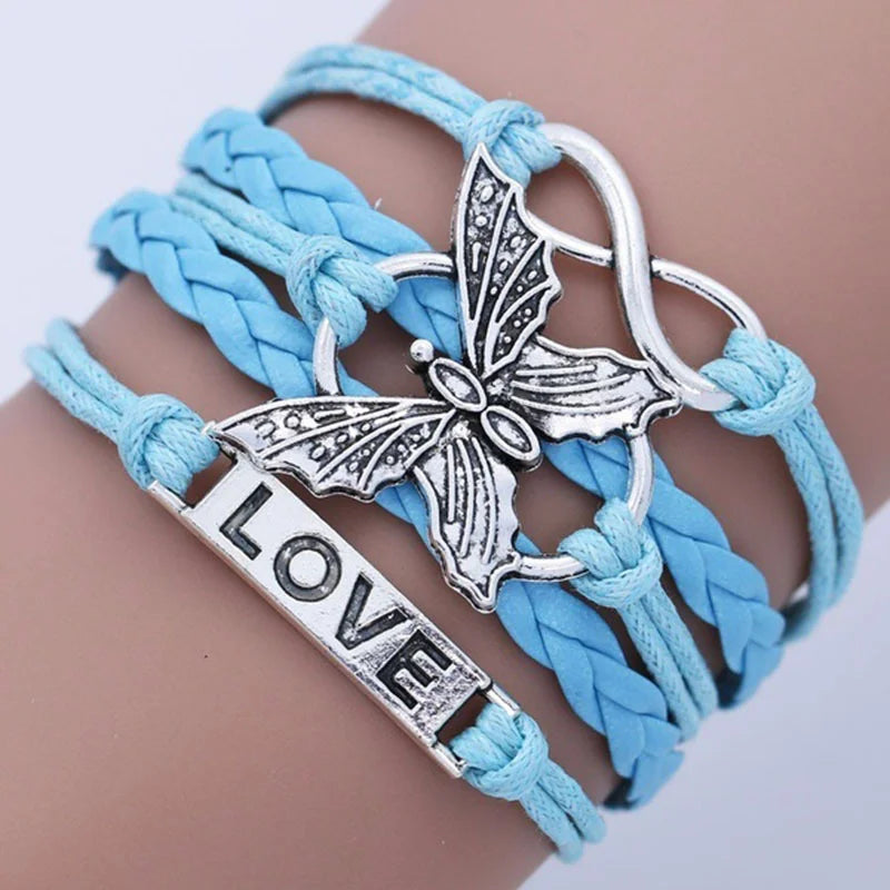 Bransoletka vintage Love z motylem