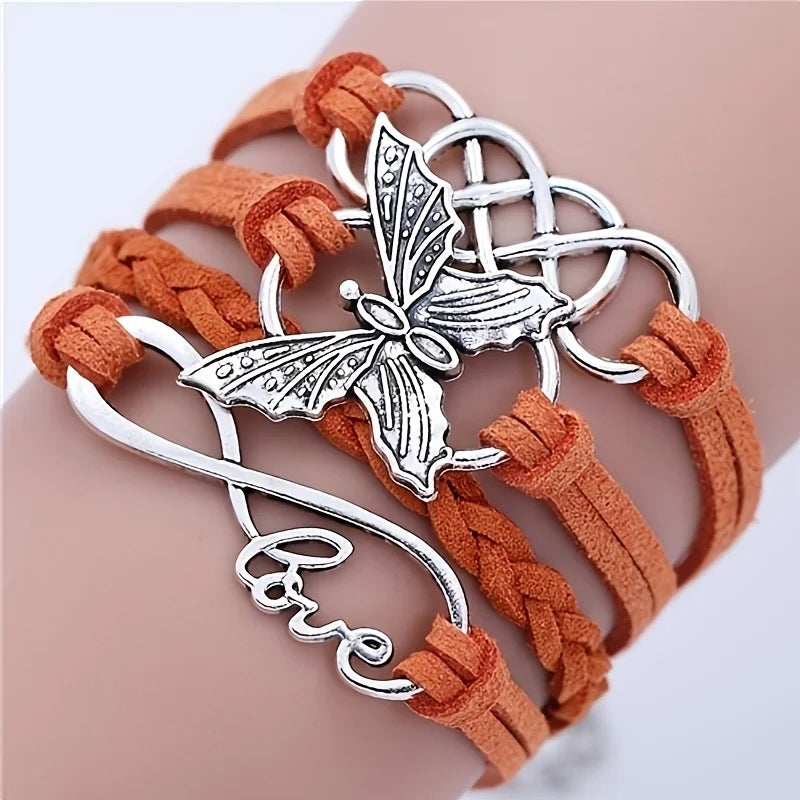 Bransoletka vintage Love z motylem