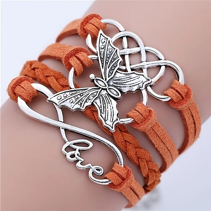 Bransoletka vintage Love z motylem