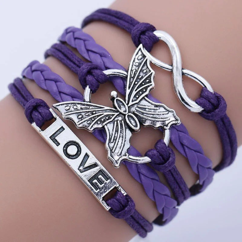 Bransoletka vintage Love z motylem