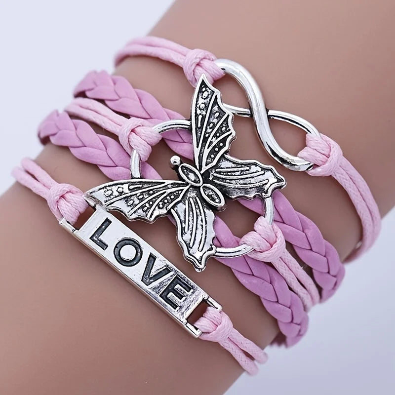 Bransoletka vintage Love z motylem