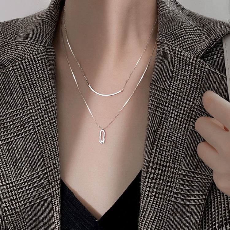 Gia Warstwowy naszyjnik z kryształów – błyszczący wielowarstwowy design