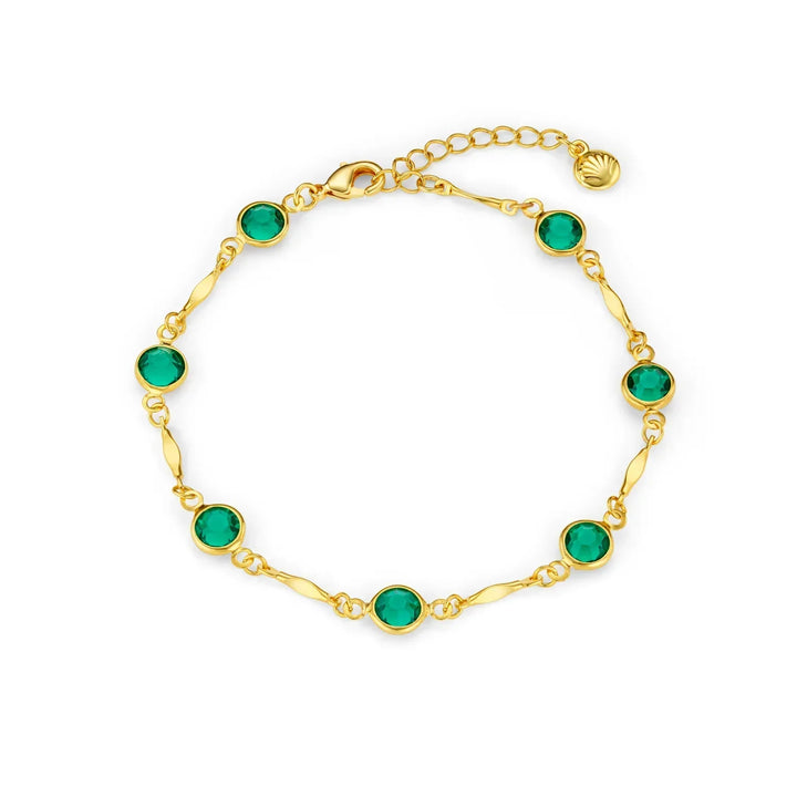 Bransoletka łańcuszkowa Emerald Link | Złoto