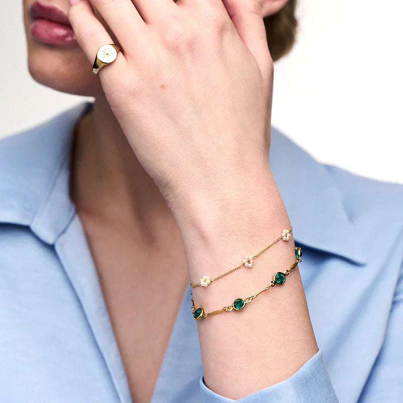 Bransoletka łańcuszkowa Emerald Link | Złoto