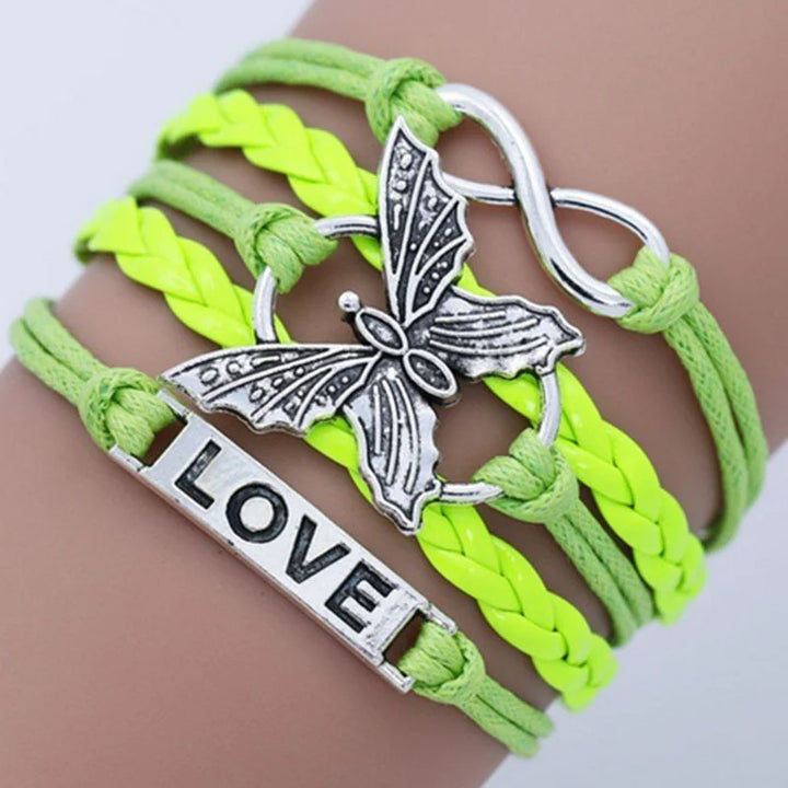 Bransoletka vintage Love z motylem