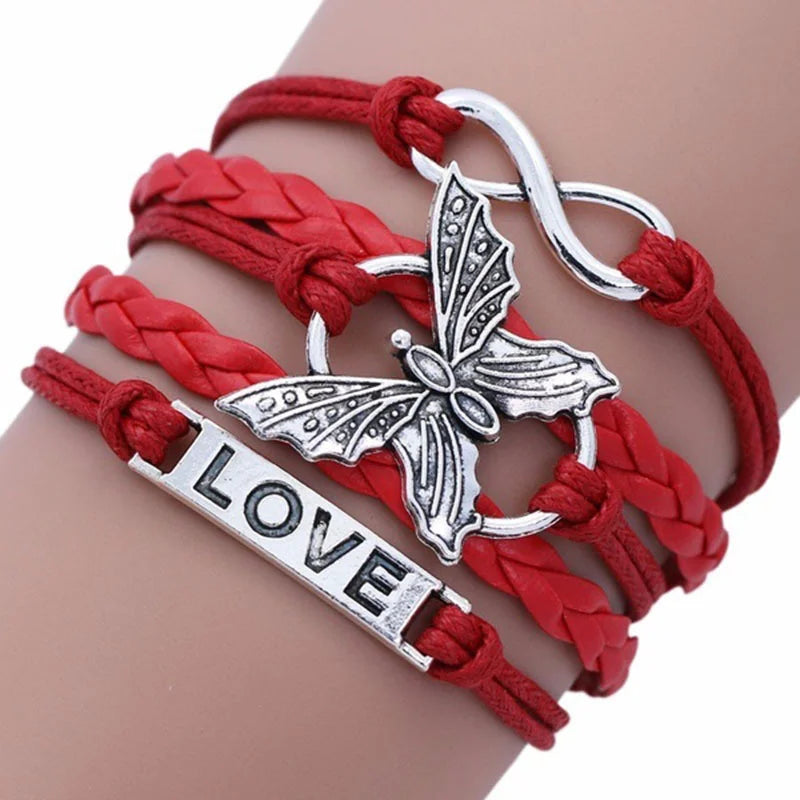 Bransoletka vintage Love z motylem