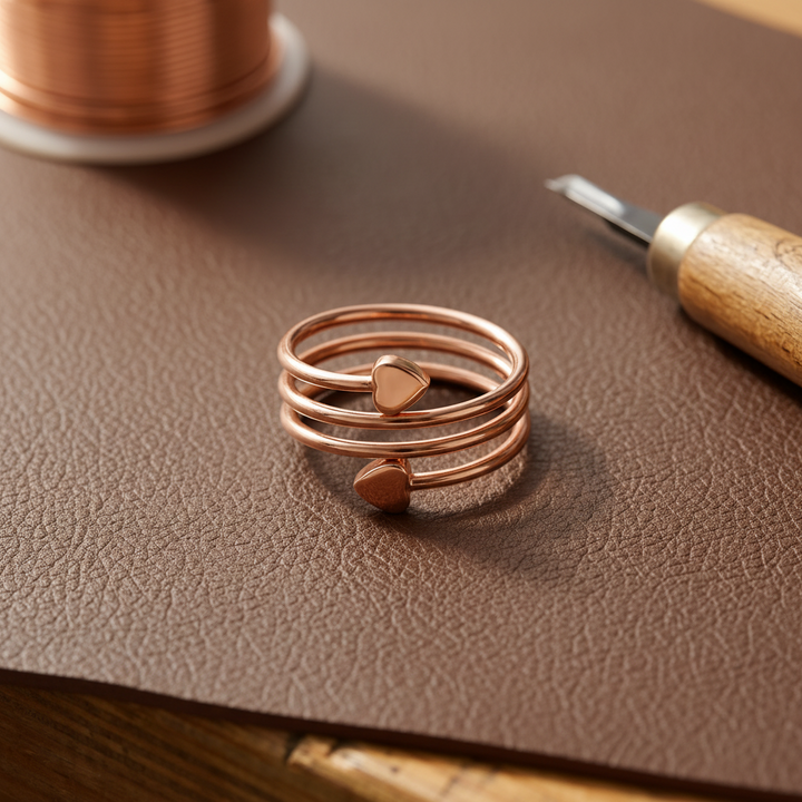 Przystań Patrycji – pierścionek miedziany z ponadczasowym urokiem, ręcznie wykonana biżuteria z miedzi