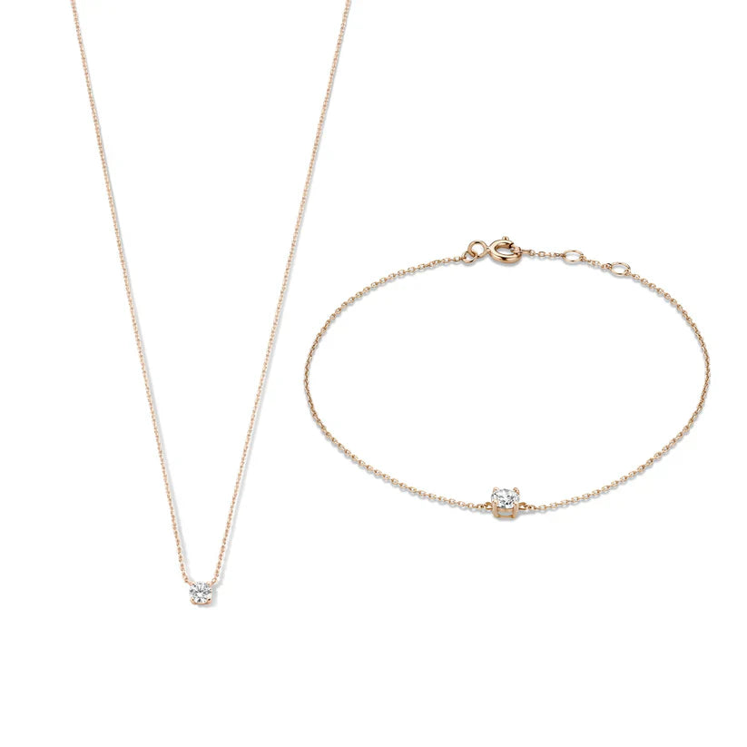 Zestaw Cléa z kamieniem moissanite | Złoto