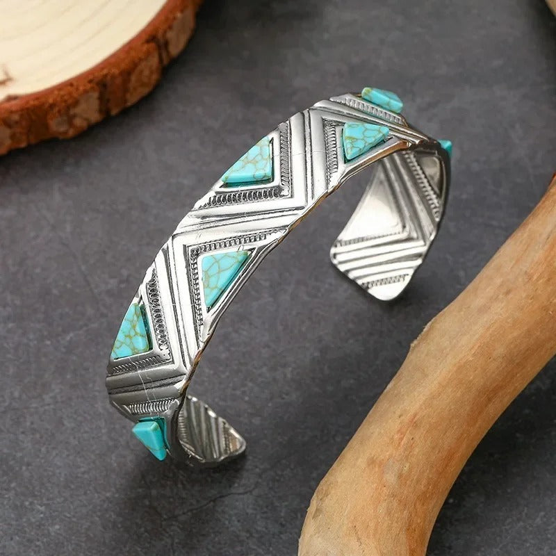 Bransoletka vintage boho z turkusem
